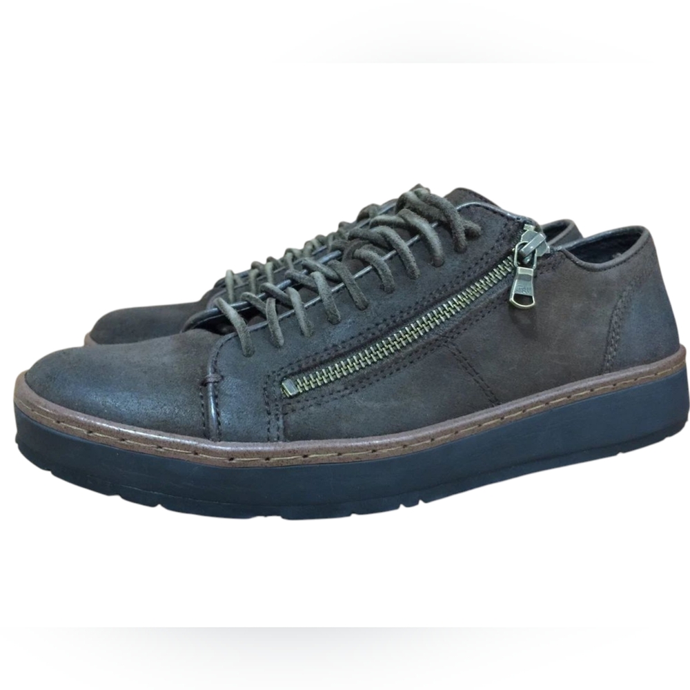 John Varvatos Star USA Barret Creeper Zip Sneakers Brown Leather Sneakers